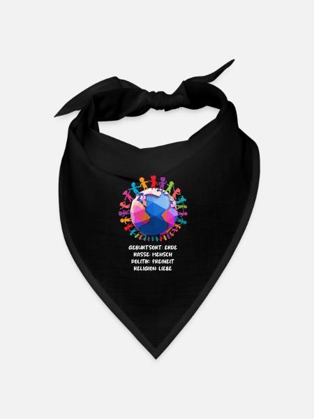 gegen Rassismus, gegen Rechts, gegen Nazis, Liebe - Bandana Dreieckstuch - Schwarz