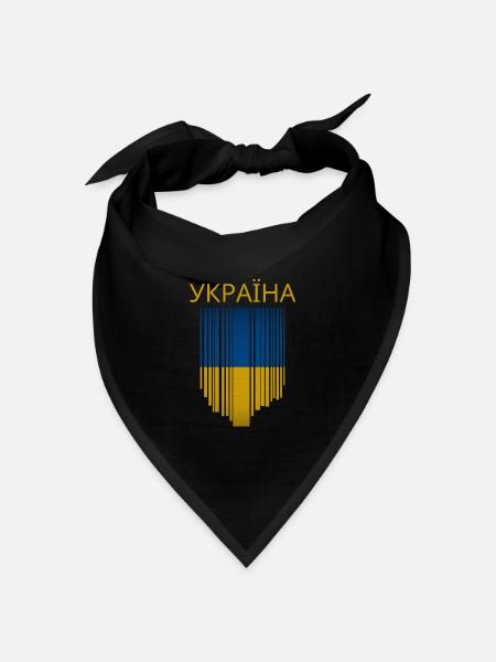 Ukrainische Flagge, Ukrainischer Stolz - Bandana Dreieckstuch - Schwarz