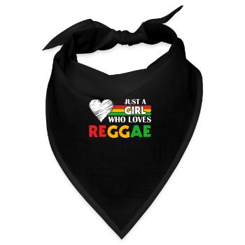 Rastafari Girl, Festival Rasta Jamaika Reggae - Bandana Dreieckstuch - Schwarz - Vorne