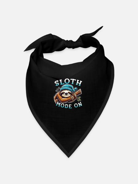 Entspannte Atmosphäre Mit Unserem Sloth Mode On - Bandana Dreieckstuch - Schwarz