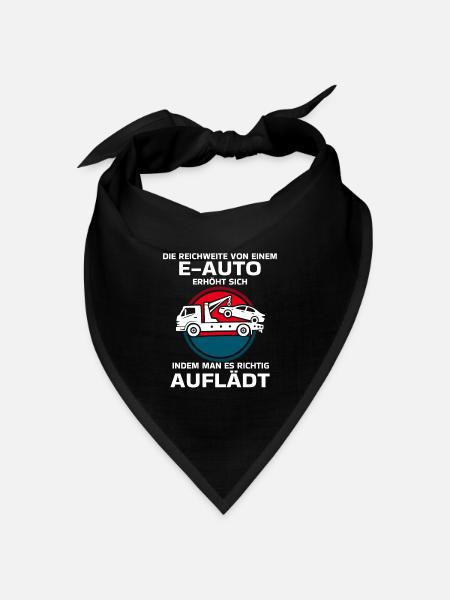 Elektroauto Laden Humor - Bandana Dreieckstuch - Schwarz