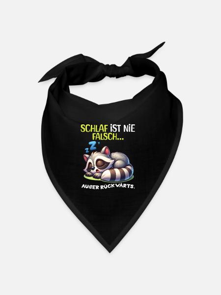 Bin Müde Faul Lustige Schlafanzug Morgenmuffel - Bandana Dreieckstuch - Schwarz