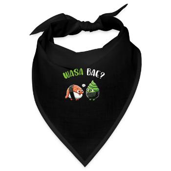 Sushi Essen Japan Nigiri Geschenk - Bandana Dreieckstuch - Schwarz - Vorne