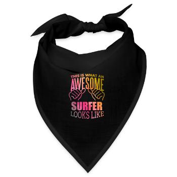 Surfen, surfen, surfen, surfen - Bandana Dreieckstuch - Schwarz - Vorne