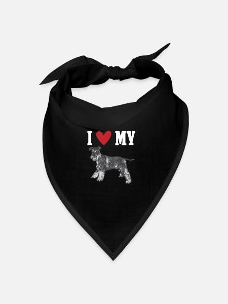 Zwergschnauzer Hund Schnauzer - Bandana Dreieckstuch - Schwarz
