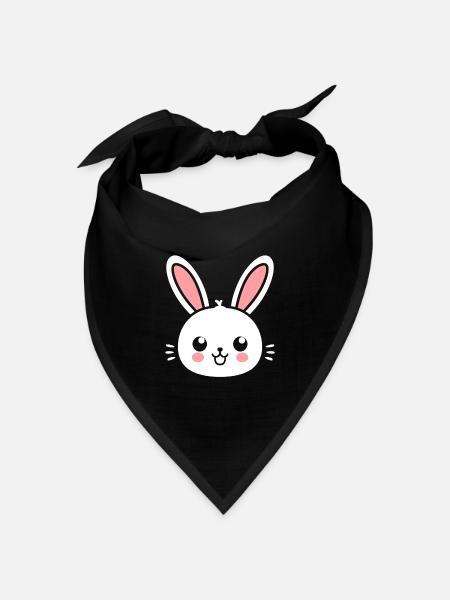 Kleiner Baby-Hase - Bandana Dreieckstuch - Schwarz