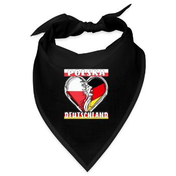POLSKA DEUTSCHLAND HERZ - Bandana Dreieckstuch - Schwarz - Vorne