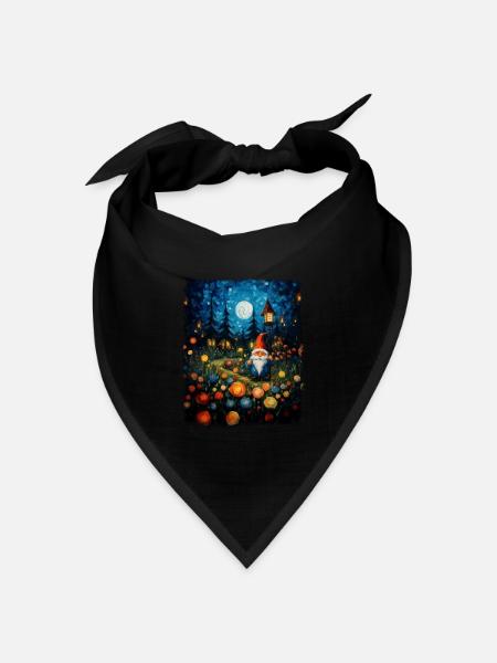 Gnome Gartenarbeit Gartenzwerge Gärtner Sternennac - Bandana Dreieckstuch - Schwarz