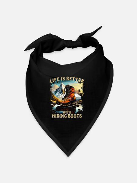 LIFE IS BETTER WITH HIKING BOOTS - Bandana Dreieckstuch - Schwarz