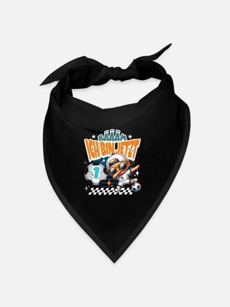 Fußball 1. Geburtstag Bääm Ich Bin Jetzt 1 - Bandana Dreieckstuch - Schwarz