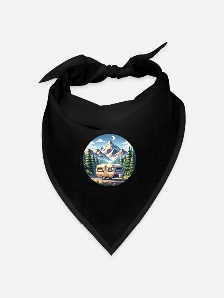 Camping Camper Wohnwagen - Bandana Dreieckstuch - Schwarz