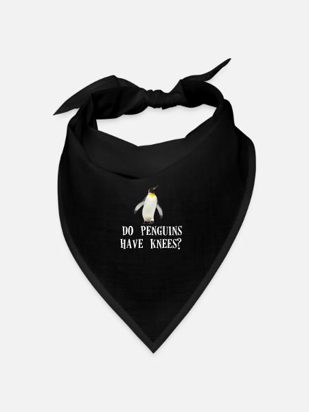 Haben Pinguine Knie Wortspiel Pinguin Tierfreunde - Bandana Dreieckstuch - Schwarz