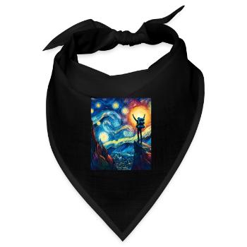 Backpacker Backpacking Camping Wandern Sternennach - Bandana Dreieckstuch - Schwarz - Vorne