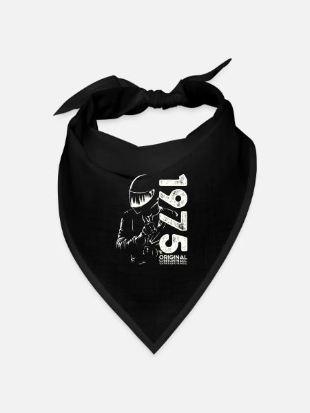 50. Geburtstag Jahrgang 1975 Motorradfahrer Biker - Bandana Dreieckstuch - Schwarz