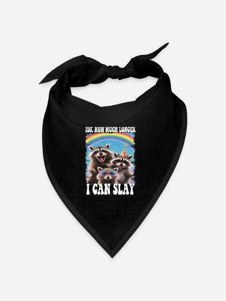 Idk How Much Longer I Can Slay Raccoon Funny Meme - Bandana Dreieckstuch - Schwarz