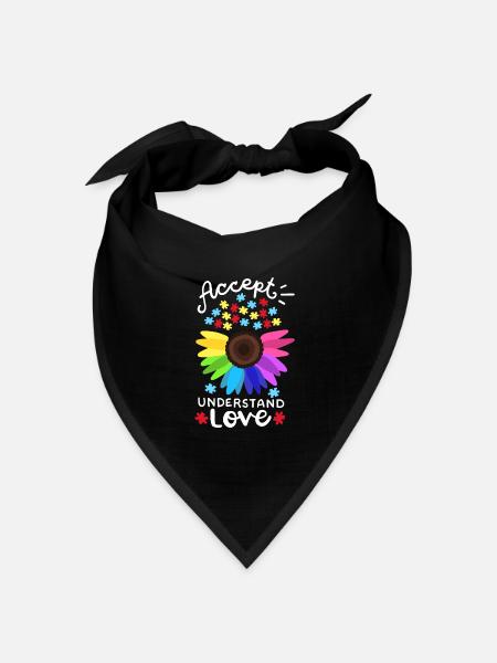 Unterstützung zur Aufklärung über Autismus - Bandana Dreieckstuch - Schwarz