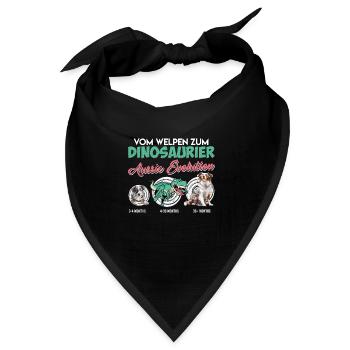 Aussie VOM WELPEN ZUM DINOSAURER AUSSIE EVOLUTION - Bandana Dreieckstuch - Schwarz - Vorne