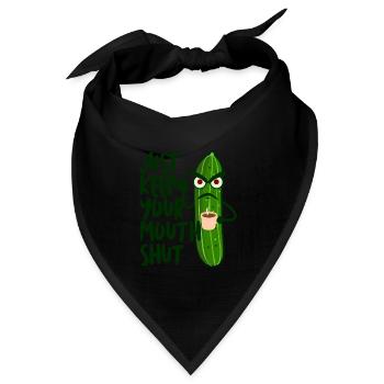 Grumpy Cucumber Middle Finger Coffee - Bandana Dreieckstuch - Schwarz - Vorne