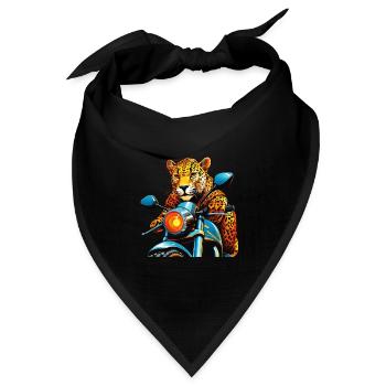 LEOPARD MOTORRAD - Bandana Dreieckstuch - Schwarz - Vorne