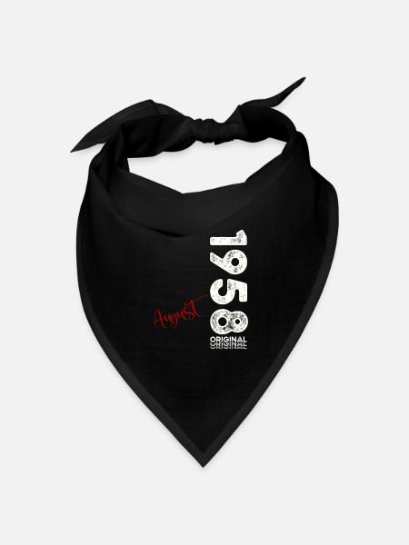 66. Geburtstag Original August 1958 Jahrgang 1958 - Bandana Dreieckstuch - Schwarz