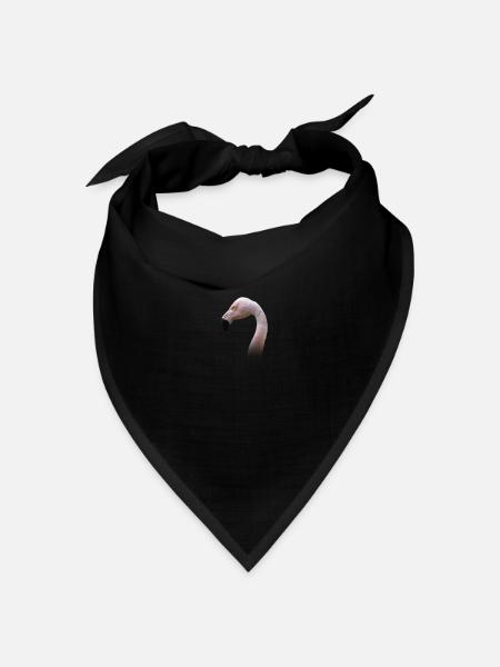 Rosa Flamingokopf T-Shirt - Watvogelarten - Bandana Dreieckstuch - Schwarz