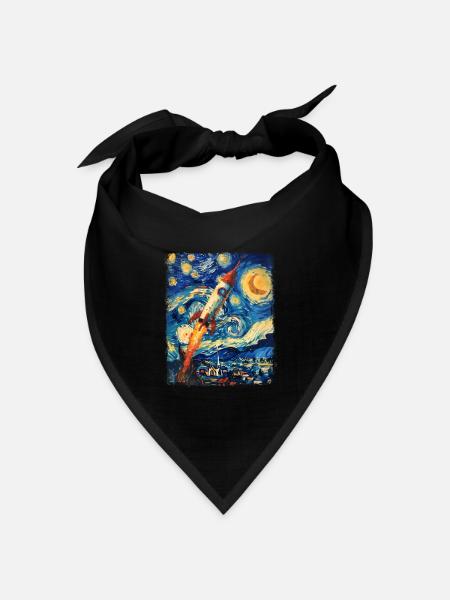 Rakete Astronomie Raumfahrt Rakete Sternennacht Ma - Bandana Dreieckstuch - Schwarz