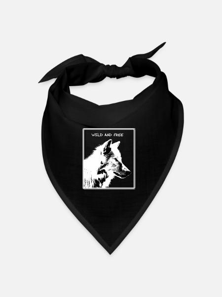 Wolf - Bandana Dreieckstuch - Schwarz
