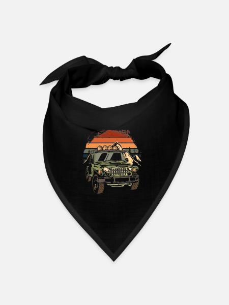 Off Road 4X4 Vintage Retro 70s Sunset Off Road - Bandana Dreieckstuch - Schwarz
