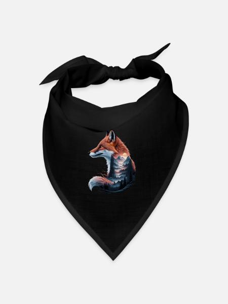 Fuchs Füchse für einen Fuchs Fan - Bandana Dreieckstuch - Schwarz