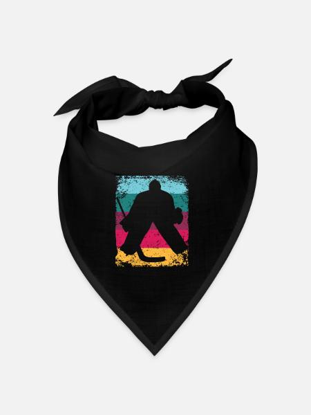 Eishockeyspieler Vintage Eishockey - Bandana Dreieckstuch - Schwarz