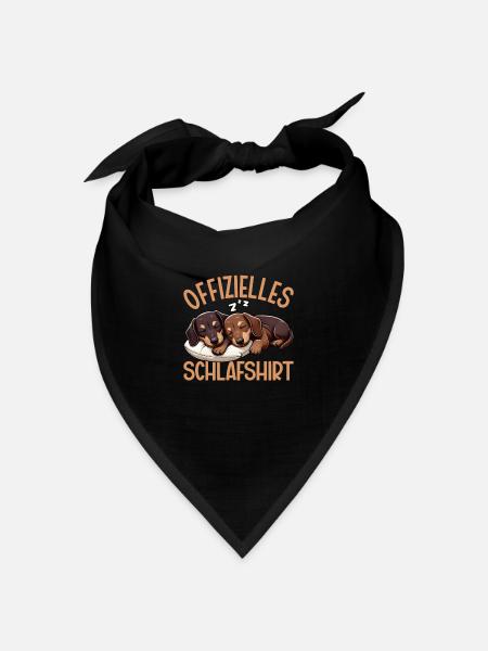 Offizielles Schlafshirt Dachshund Dackel Hund - Bandana Dreieckstuch - Schwarz