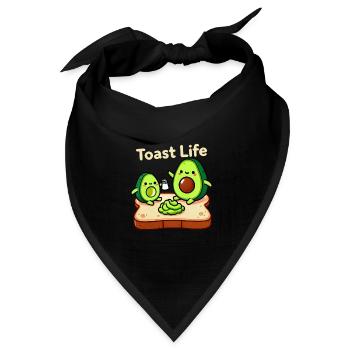 Toast Leben Lustiges Frühstück Avocado Design - Bandana Dreieckstuch - Schwarz - Vorne