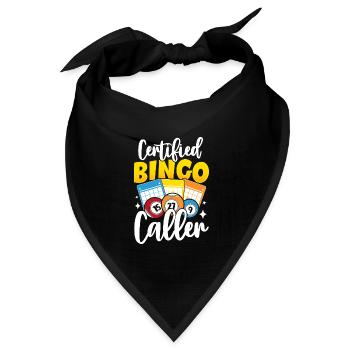 Zertifizierter Bingo-Anrufer Lustiges Glücksspiel Holler - Bandana Dreieckstuch - Schwarz - Vorne