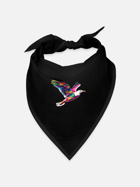 Seemöwe Möwe Seevogel Popart - Bandana Dreieckstuch - Schwarz