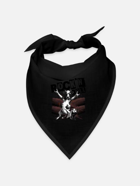 Musik Festival Rock Kuh Rock n Roll - Bandana Dreieckstuch - Schwarz