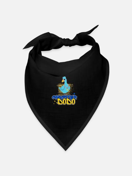 Gangster Dodo witziger Comicstil - Bandana Dreieckstuch - Schwarz