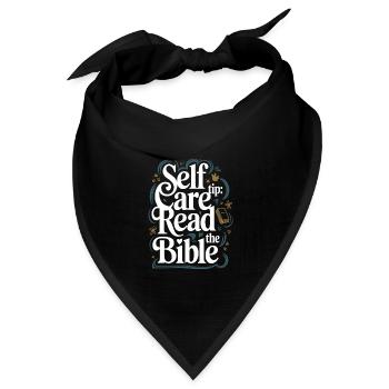 Self Care Tip Read The Bible - Bandana Dreieckstuch - Schwarz - Vorne