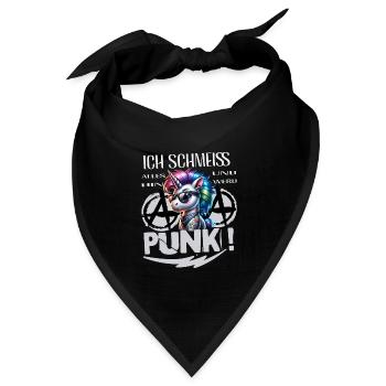 Mir Egal - Schmeiss alles hin werd Punk Punkrock - Bandana Dreieckstuch - Schwarz - Vorne