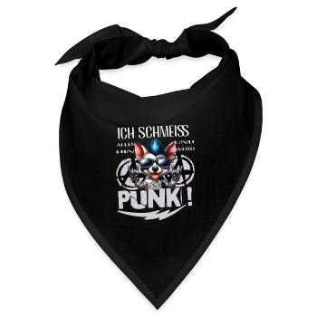 Mir Egal - Schmeiss alles hin werd Punk Punkrock - Bandana Dreieckstuch - Schwarz - Vorne