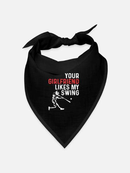 Deine Freundin mag meine Schaukel - Bandana Dreieckstuch - Schwarz