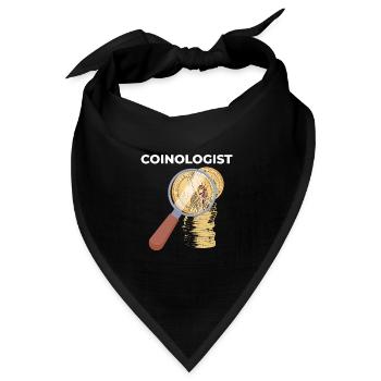 Coinologist Numismatik Numismatiker - Bandana Dreieckstuch - Schwarz - Vorne