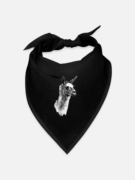 Lama - Bandana Dreieckstuch - Schwarz
