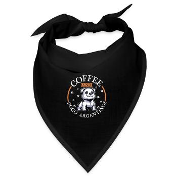 Kaffee und Dogo Argentino - Bandana Dreieckstuch - Schwarz - Vorne