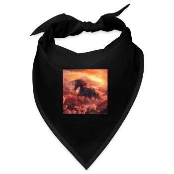 Pferd - Bandana Dreieckstuch - Schwarz - Vorne