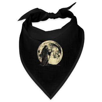 Sensenmann Der Tod Heulender Mond - Bandana Dreieckstuch - Schwarz - Vorne