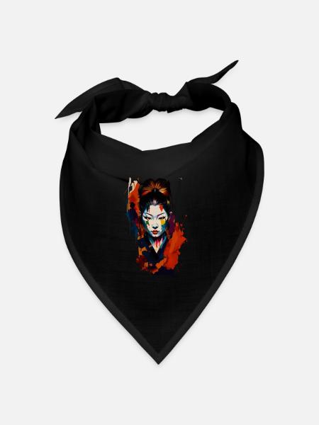 Samurai Warrior - Splash Art - Bandana Dreieckstuch - Schwarz