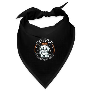 Kaffee und Bologneser - Bandana Dreieckstuch - Schwarz - Vorne