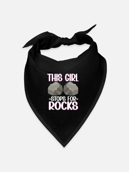 This Girl Stops For Rocks Geology Geologist - Bandana Dreieckstuch - Schwarz