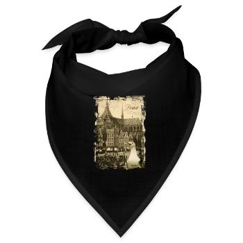 Altes Rostock - Neuer Markt - Bandana Dreieckstuch - Schwarz - Vorne