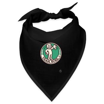 Retro Cartoon Daumen runter, sarkastisch, Ja klar! - Bandana Dreieckstuch - Schwarz - Vorne